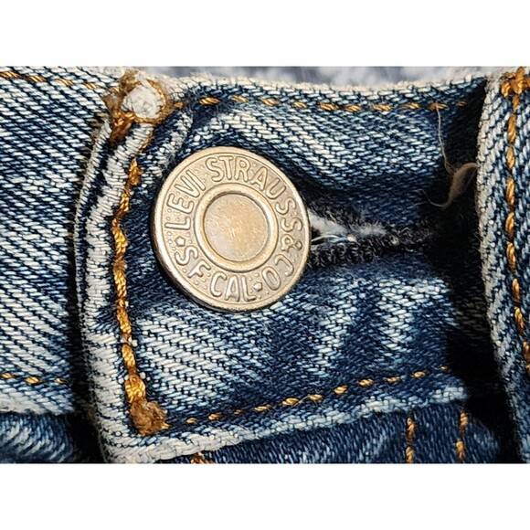 Levi's Womens Wedgie Jeans 24/27 Big E Button-Fly Blue Cotton-Spandex Distressed - Picture 3 of 16